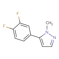 Chemical structure of 5-(3,4-difluorophenyl)-1-methyl-1H-pyrazole - CSSB00040355931