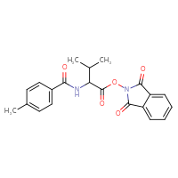 Chemical structure of 1,3-dioxo-2,3-dihydro-1H-isoindol-2-yl 3-methyl-2-[(4-methylphenyl)formamido]butanoate - CSSB00116225220