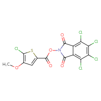 Chemical structure of 4,5,6,7-tetrachloro-1,3-dioxo-2,3-dihydro-1H-isoindol-2-yl 5-chloro-4-methoxythiophene-2-carboxylate - CSSB20270179551