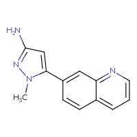 Chemical structure of 1-methyl-5-(quinolin-7-yl)-1H-pyrazol-3-amine - CSSB00131663308