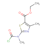 Chemical structure of ethyl 2-[(chlorocarbonyl)(methyl)amino]-4-methyl-1,3-thiazole-5-carboxylate - CSSB15010308857