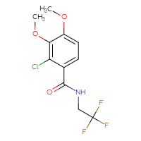 Chemical structure of 2-chloro-3,4-dimethoxy-N-(2,2,2-trifluoroethyl)benzamide - CSSB01433192714
