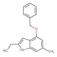 Chemical structure of 4-(benzyloxy)-2-ethyl-6-methyl-1H-indole - CSSB00010200566