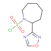 Chemical structure of 2-(1,2,4-oxadiazol-3-yl)azepane-1-sulfonyl chloride - CSSB15005366944