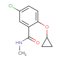 Chemical structure of 5-chloro-2-cyclopropoxy-N-methylbenzamide - CSSB00010086606