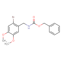 Chemical structure of benzyl N-[(2-bromo-4,5-dimethoxyphenyl)methyl]carbamate - CSSB02305345499