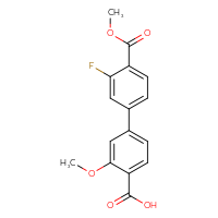 Chemical structure of 3'-fluoro-3-methoxy-4'-(methoxycarbonyl)-[1,1'-biphenyl]-4-carboxylic acid - CSSB00150701559