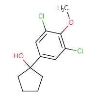 Chemical structure of 1-(3,5-dichloro-4-methoxyphenyl)cyclopentan-1-ol - CSSB06268597745