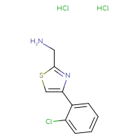 Chemical structure of 1-[4-(2-chlorophenyl)-1,3-thiazol-2-yl]methanamine dihydrochloride - CSSB00025748643
