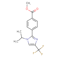 Chemical structure of methyl 4-[1-(propan-2-yl)-4-(trifluoromethyl)-1H-imidazol-2-yl]benzoate - CSSB06835378541