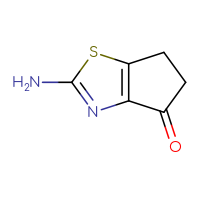 Chemical structure of 2-amino-4H,5H,6H-cyclopenta[d][1,3]thiazol-4-one - CSSB00102951440