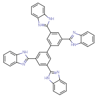 Chemical structure of 2-[3',5,5'-tris(1H-1,3-benzodiazol-2-yl)-[1,1'-biphenyl]-3-yl]-1H-1,3-benzodiazole - CSSB06726396142