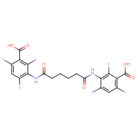 Chemical structure of 3-{5-[(3-carboxy-2,4,6-triiodophenyl)carbamoyl]pentanamido}-2,4,6-triiodobenzoic acid - CSSB00000054167