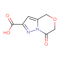 Chemical structure of 7-oxo-4H,6H,7H-pyrazolo[3,2-c][1,4]oxazine-2-carboxylic acid - CSSB14979470910