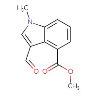 Chemical structure of methyl 3-formyl-1-methyl-1H-indole-4-carboxylate - CSSB00010211338