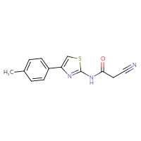Chemical structure of 2-cyano-N-[4-(4-methylphenyl)-1,3-thiazol-2-yl]acetamide - CSSB00103804477