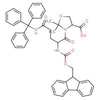 Chemical structure of 3-[2-({[(9H-fluoren-9-yl)methoxy]carbonyl}amino)-4-[(triphenylmethyl)carbamoyl]butanoyl]-2,2-dimethyl-1,3-oxazolidine-4-carboxylic acid - CSSB02531768244