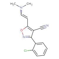 Chemical structure of 3-(2-chlorophenyl)-5-[2-(dimethylamino)ethenyl]-1,2-oxazole-4-carbonitrile - CSSB02125603019