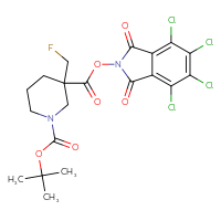 Chemical structure of 1-tert-butyl 3-(4,5,6,7-tetrachloro-1,3-dioxo-2,3-dihydro-1H-isoindol-2-yl) 3-(fluoromethyl)piperidine-1,3-dicarboxylate - CSSB20269879192