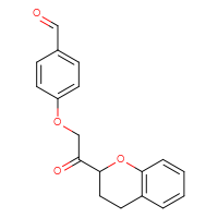 Chemical structure of 4-[2-(3,4-dihydro-2H-1-benzopyran-2-yl)-2-oxoethoxy]benzaldehyde - CSSB21414476516