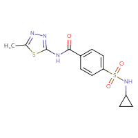 Chemical structure of 4-(cyclopropylsulfamoyl)-N-(5-methyl-1,3,4-thiadiazol-2-yl)benzamide - CSSB00046117831