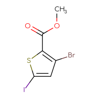 Chemical structure of methyl 3-bromo-5-iodothiophene-2-carboxylate - CSSB00010889442