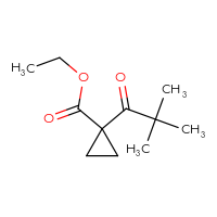 Chemical structure of ethyl 1-(2,2-dimethylpropanoyl)cyclopropane-1-carboxylate - CSSB00012595834