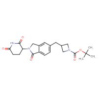 Chemical structure of tert-butyl 3-{[2-(2,6-dioxopiperidin-3-yl)-1-oxo-2,3-dihydro-1H-isoindol-5-yl]methyl}azetidine-1-carboxylate - CSSB21509799785