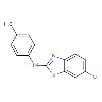 Chemical structure of 6-chloro-N-(4-methylphenyl)-1,3-benzothiazol-2-amine - CSSB00008317505