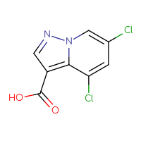 Chemical structure of 4,6-dichloropyrazolo[1,5-a]pyridine-3-carboxylic acid - CSSB06613098788