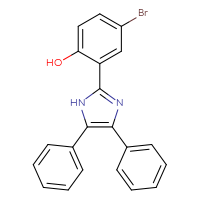 Chemical structure of 4-bromo-2-(4,5-diphenyl-1H-imidazol-2-yl)phenol - CSSB00026738901