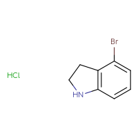 Chemical structure of 4-bromo-2,3-dihydro-1H-indole hydrochloride - CSSB00020587373