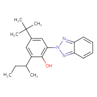 Chemical structure of 2-(2H-1,2,3-benzotriazol-2-yl)-6-(butan-2-yl)-4-tert-butylphenol - CSSB00000069071