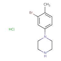 Chemical structure of 1-(3-bromo-4-methylphenyl)piperazine hydrochloride - CSSB00160523942