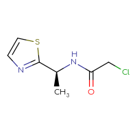 Chemical structure of 2-chloro-N-[(1S)-1-(1,3-thiazol-2-yl)ethyl]acetamide - CSSB00118491906