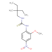 Chemical structure of 3-(2-ethyl-2-methylbutyl)-1-(2-methoxy-4-nitrophenyl)thiourea - CSSB21432495260