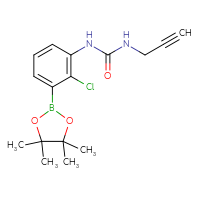 Chemical structure of 1-[2-chloro-3-(4,4,5,5-tetramethyl-1,3,2-dioxaborolan-2-yl)phenyl]-3-(prop-2-yn-1-yl)urea - CSSB06746827577