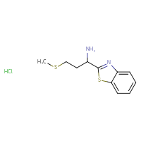 Chemical structure of 1-(1,3-benzothiazol-2-yl)-3-(methylsulfanyl)propan-1-amine hydrochloride - CSSB00000734884