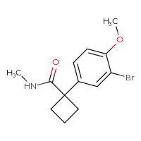 Chemical structure of 1-(3-bromo-4-methoxyphenyl)-N-methylcyclobutane-1-carboxamide - CSSB21043412462
