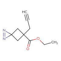 Chemical structure of ethyl 5-(prop-2-yn-1-yl)-1,2-diazaspiro[2.3]hex-1-ene-5-carboxylate - CSSB09893296055