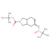 Chemical structure of tert-butyl 5-{[(S)-2-methylpropane-2-sulfinyl]imino}-octahydro-1H-isoindole-2-carboxylate - CSSB21332860103