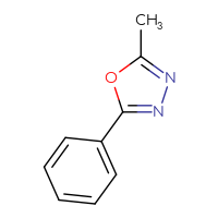 Chemical structure of 2-methyl-5-phenyl-1,3,4-oxadiazole - CSSB00000011779