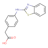Chemical structure of 2-{4-[(1,3-benzothiazol-2-yl)amino]phenyl}acetic acid - CSSB21298174163