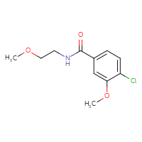 Chemical structure of 4-chloro-3-methoxy-N-(2-methoxyethyl)benzamide - CSSB01994423382