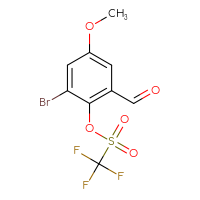 Chemical structure of 2-bromo-6-formyl-4-methoxyphenyl trifluoromethanesulfonate - CSSB21008800433
