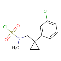 Chemical structure of N-{[1-(3-chlorophenyl)cyclopropyl]methyl}-N-methylsulfamoyl chloride - CSSB21224774385