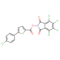 Chemical structure of 4,5,6,7-tetrachloro-1,3-dioxo-2,3-dihydro-1H-isoindol-2-yl 5-(4-chlorophenyl)thiophene-2-carboxylate - CSSB20270601779