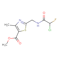 Chemical structure of methyl 2-[(2-chloro-2-fluoroacetamido)methyl]-4-methyl-1,3-thiazole-5-carboxylate - CSSB21332050598