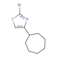 Chemical structure of 2-bromo-4-cycloheptyl-1,3-thiazole - CSSB00025781994