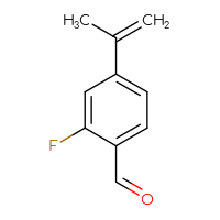 Chemical structure of 2-fluoro-4-(prop-1-en-2-yl)benzaldehyde - CSSB00102434411